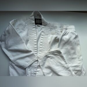 Kids White Martial Arts Gi Jacket + Pant Small Bold by Bloom